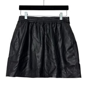Aritzia Babaton Pensil Skirt Black Vegan Faux Leather Mini Womens Small (4-6)